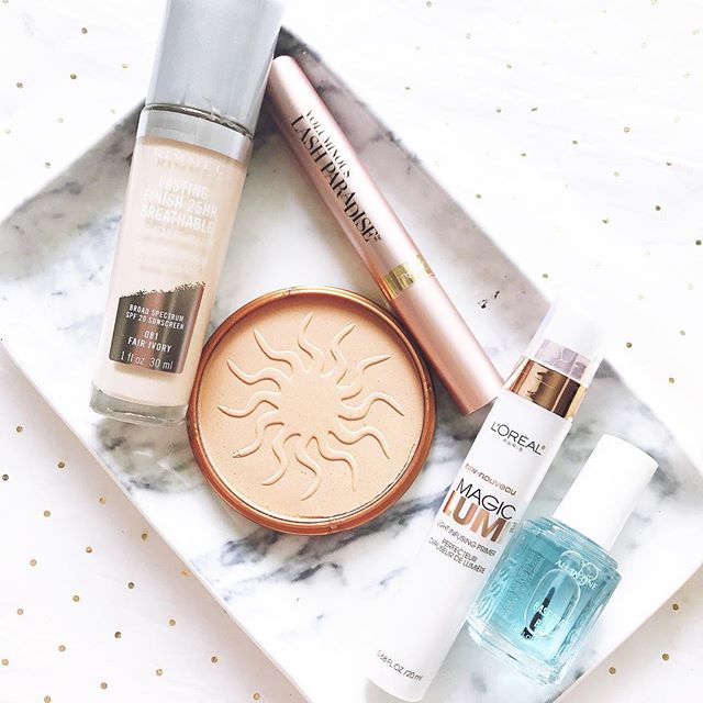 New drugstore makeup haul coming to the blog tomorrow (plus restocked on my beloved @lorealmakeup lash paradise)! Let me know if you’ve tried any of these products... #drugstoremakeup #makeuphaul #rimmelnaturalbronzer #rimmelfoundation #essielove #lorealmakeup